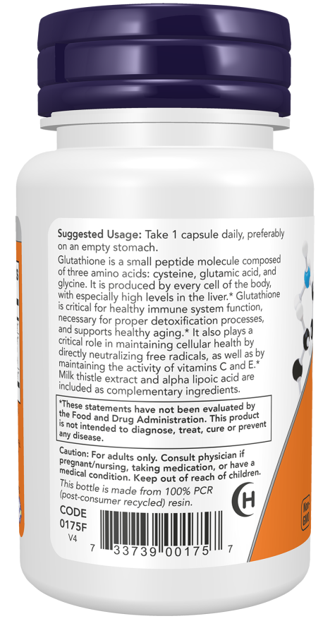 Now Food Glutathione 500 mg Veg Capsules