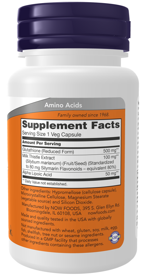 Now Food Glutathione 500 mg Veg Capsules