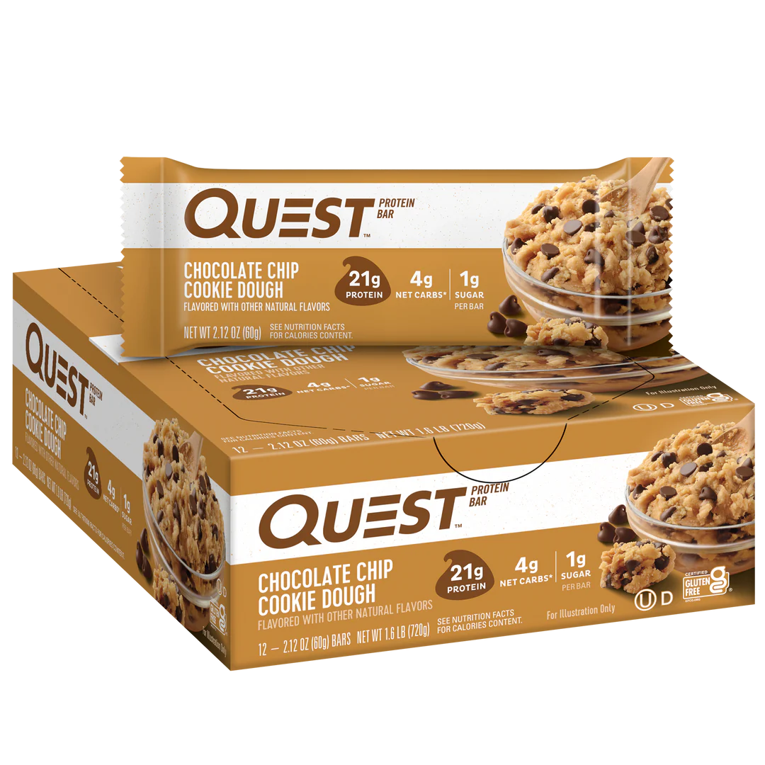 QUEST CHOCOLATE CHIP COOKIE DOUGH PROTEIN BAR (60g)