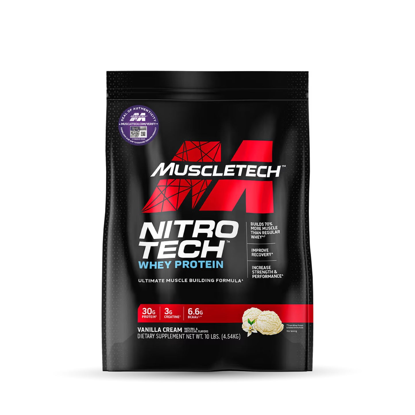 MuscleTech NitroTech Whey Protein 4.5Kg (100 Servings)