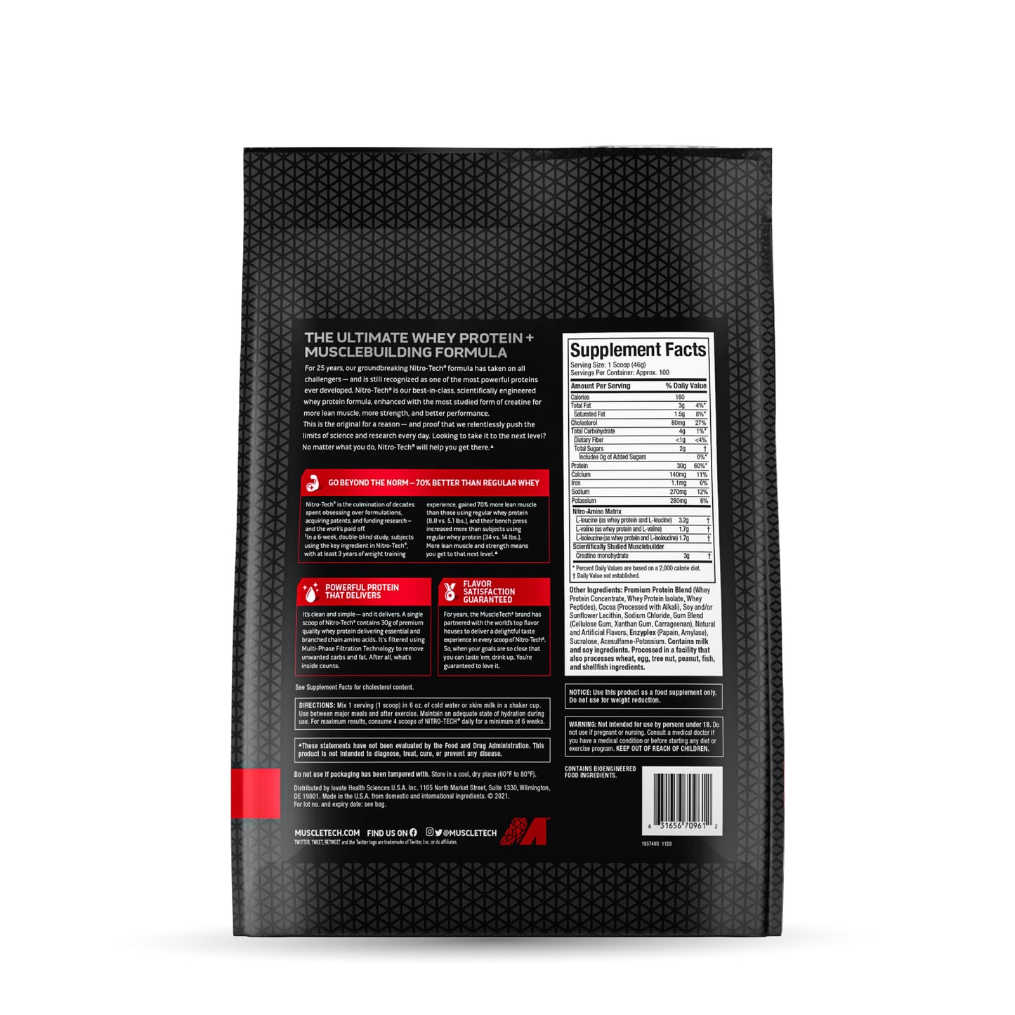 MuscleTech NitroTech Whey Protein 4.5Kg (100 Servings)