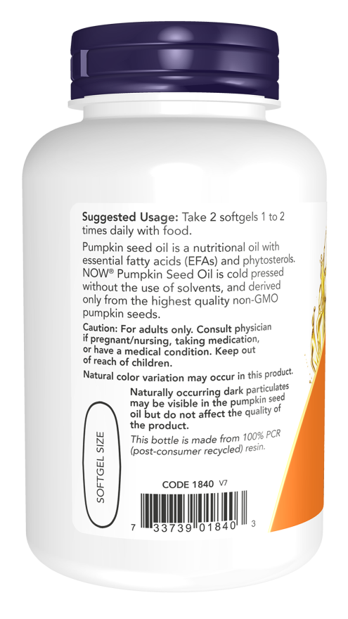 Now Foods Pumpkin Seed Oil 1000 mg Softgels
