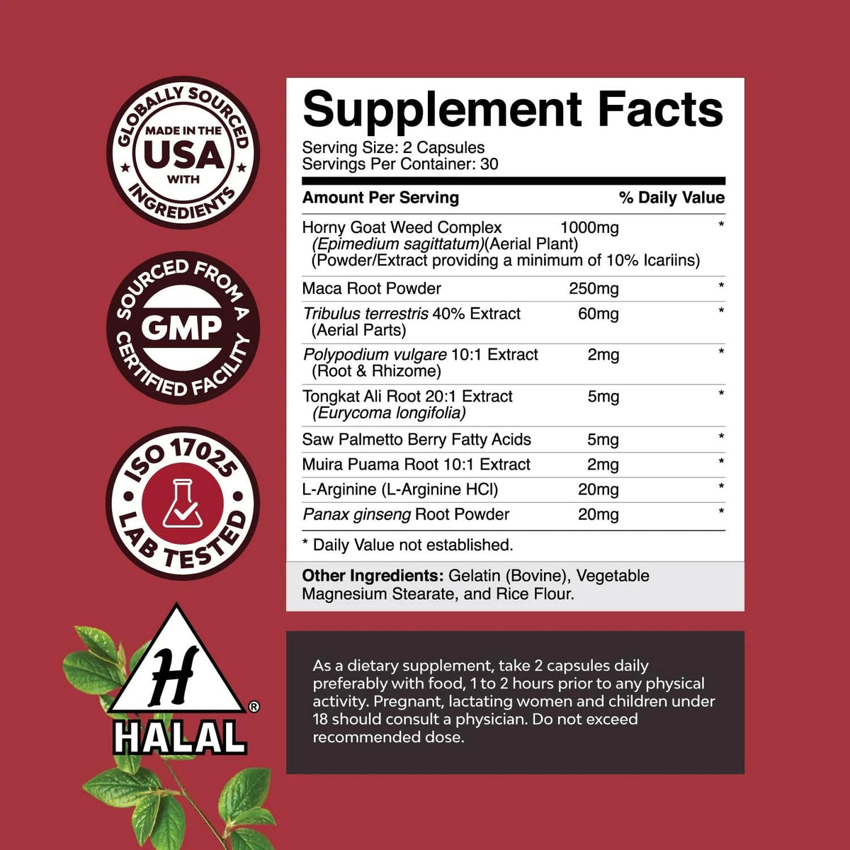 Nature's Crafts Horny Goat Weed Complex | 60 Capsules