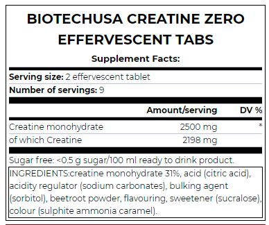 BioTechUSA Creatine Zero effervescent tablets | 18 tablets