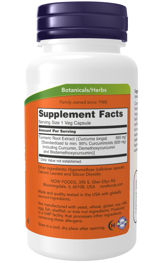 Now Food Turmeric Curcumin Veg Capsules