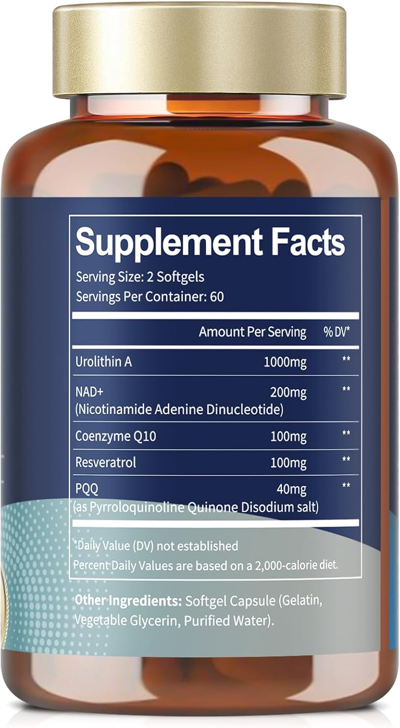 Totaria Health Urolithin A,NAD+,CoQ10,Resveratrol,PQQ 5 in 1