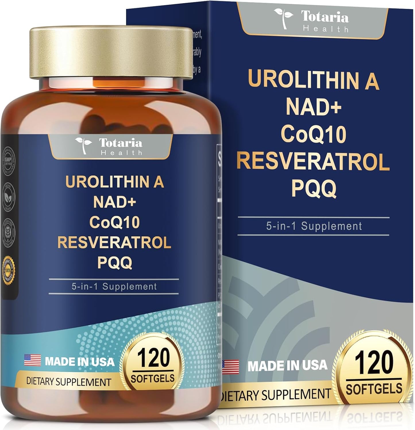 Totaria Health Urolithin A,NAD+,CoQ10,Resveratrol,PQQ 5 in 1