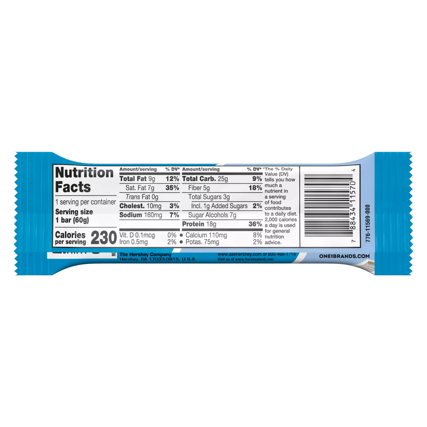 ONE BARS HERSHEY'S Cookies & Cream Protein Bar |60g