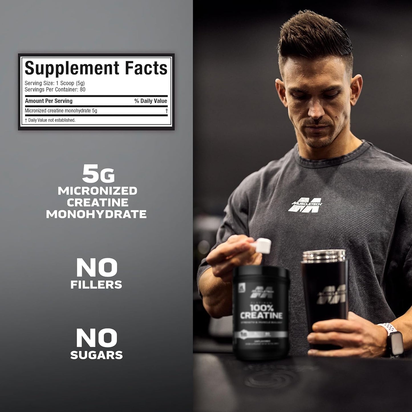 MuscleTech Platinum 100% Creatine 400g (80 Servings)
