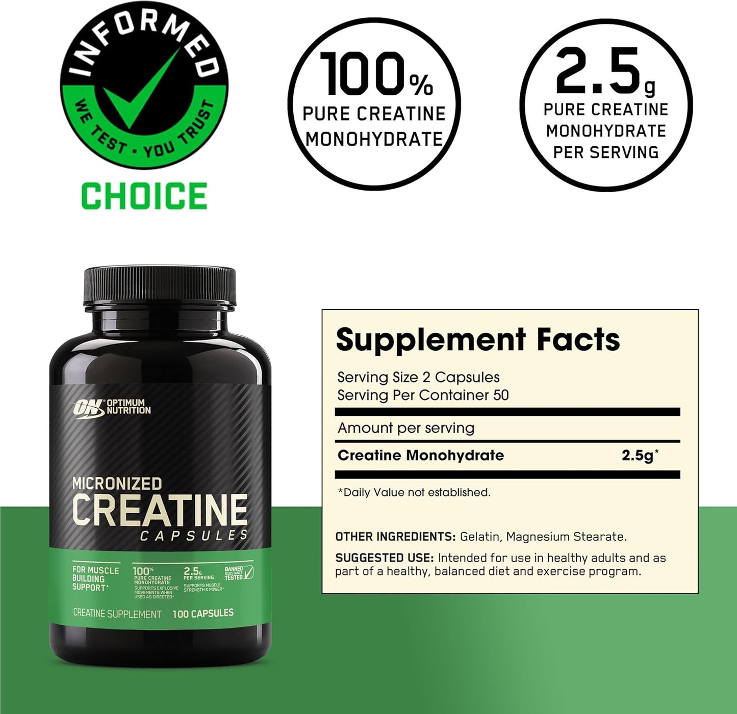 Optimum Nutrition Creatine Monohydrate Capsules