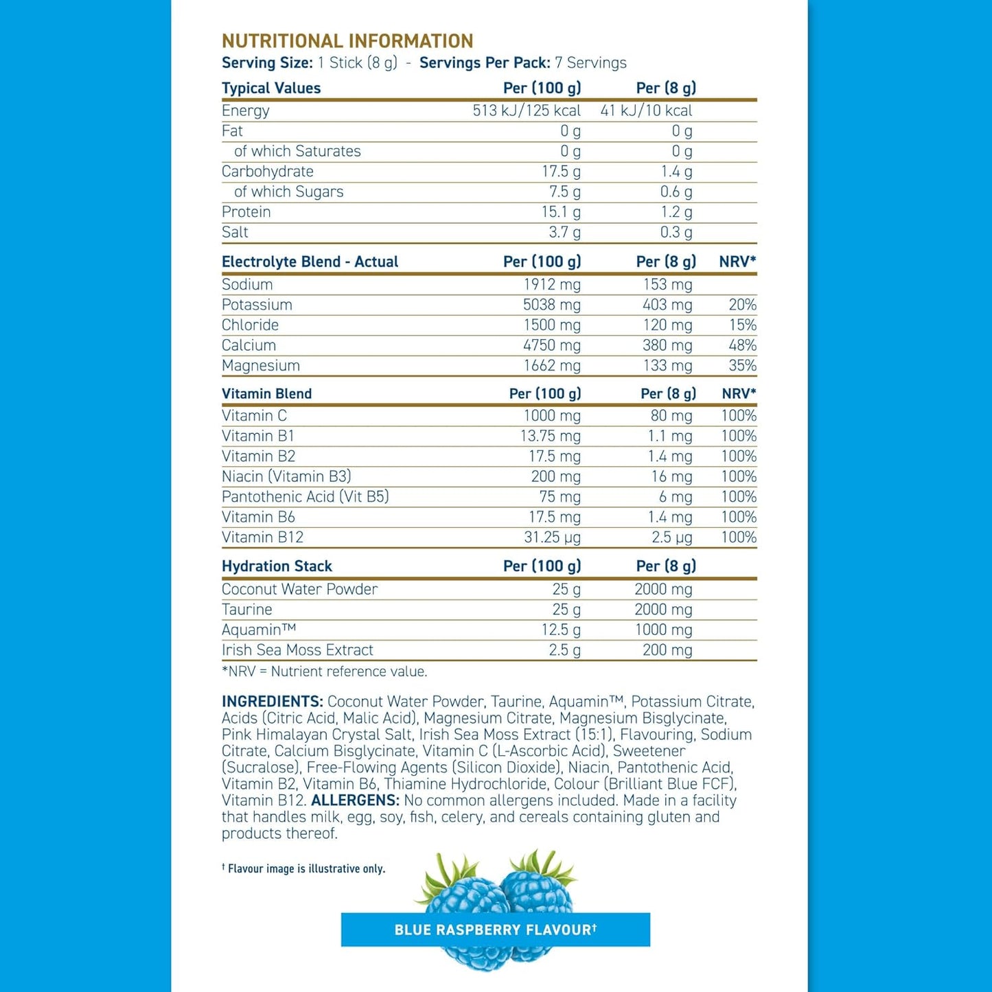 Applied Nutrition Hydration+ Electrolyte & Vitamin Powder Stick Pack| 7 Sticks