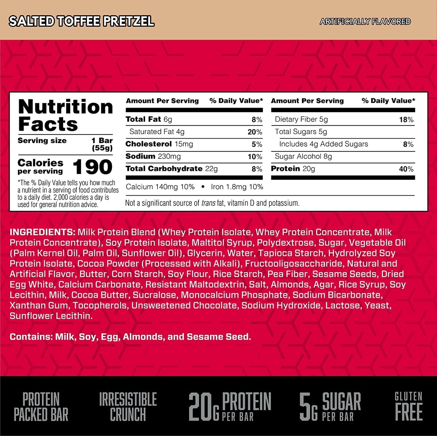 BSN Salted Toffee Pretzel Crispy Protein Bar (55g)