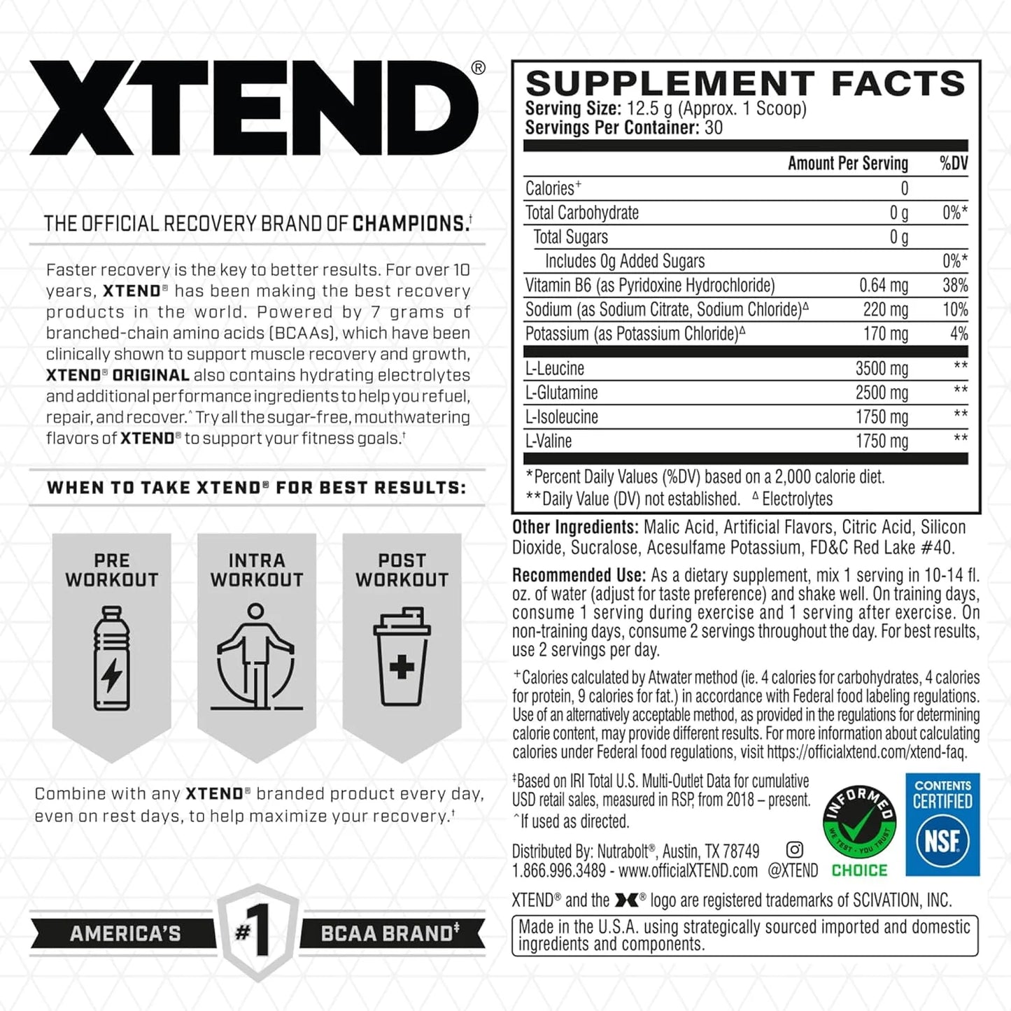 XTEND Original BCAA Powder (30 Servings)