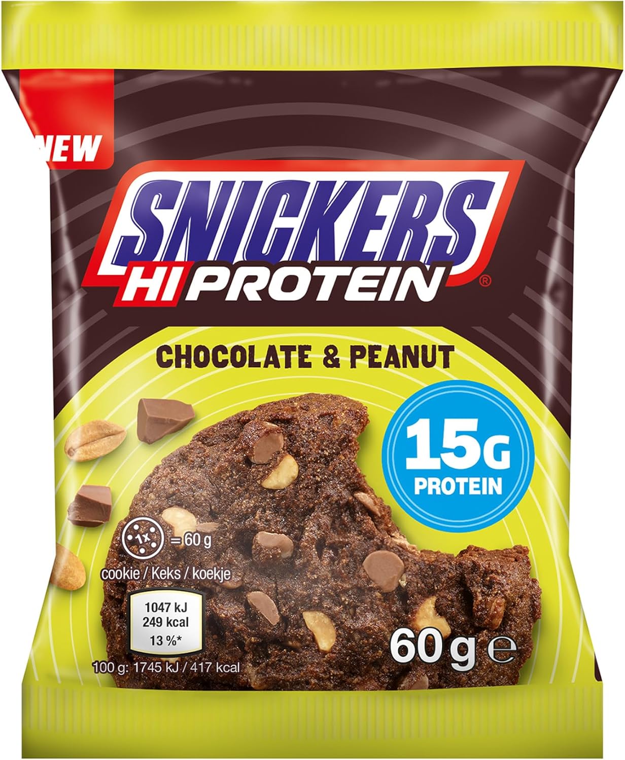 Snickers - Baked Chocolate Peanut High Protein Cookie (60g)
