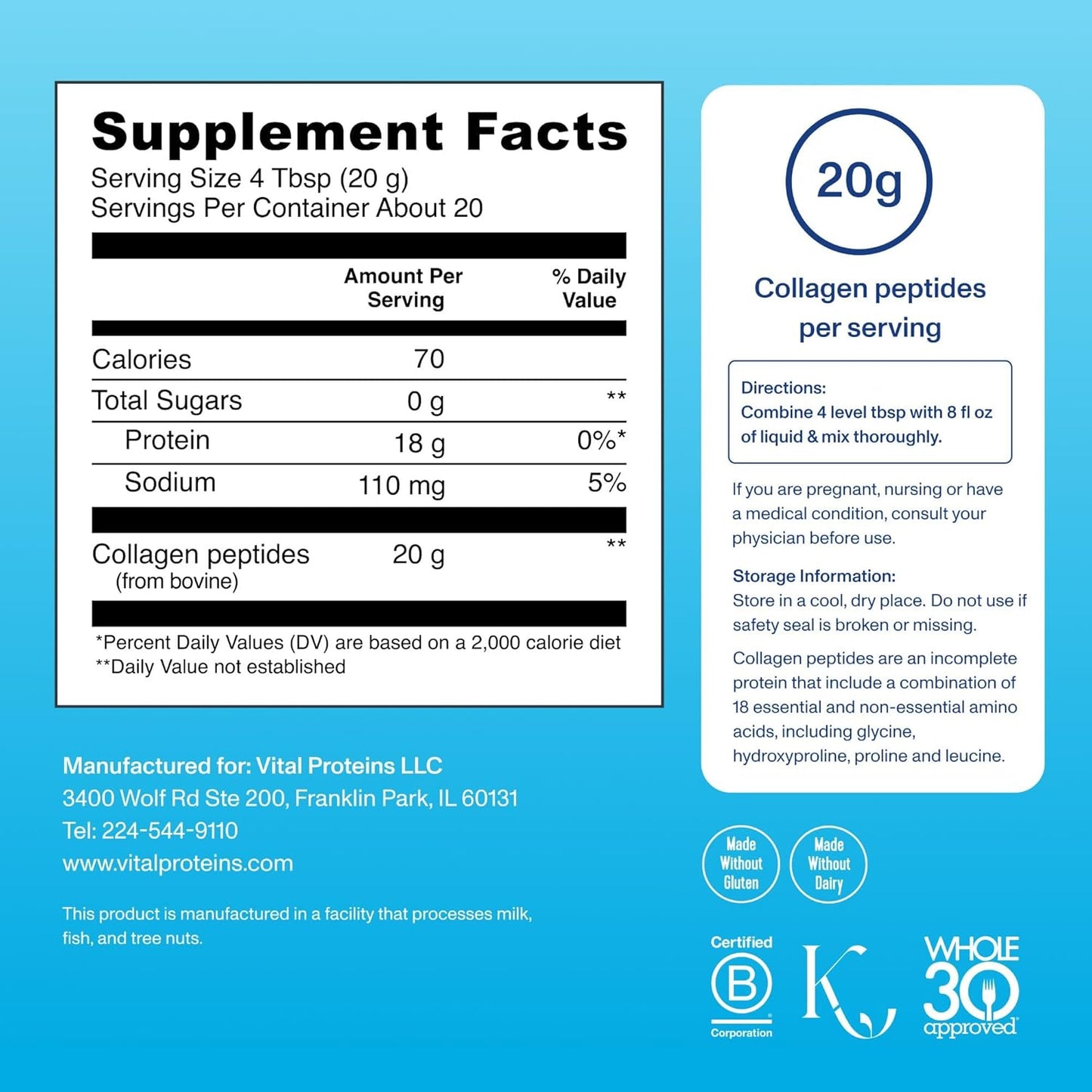 Vital Proteins Collagen Peptides Powder | 405g