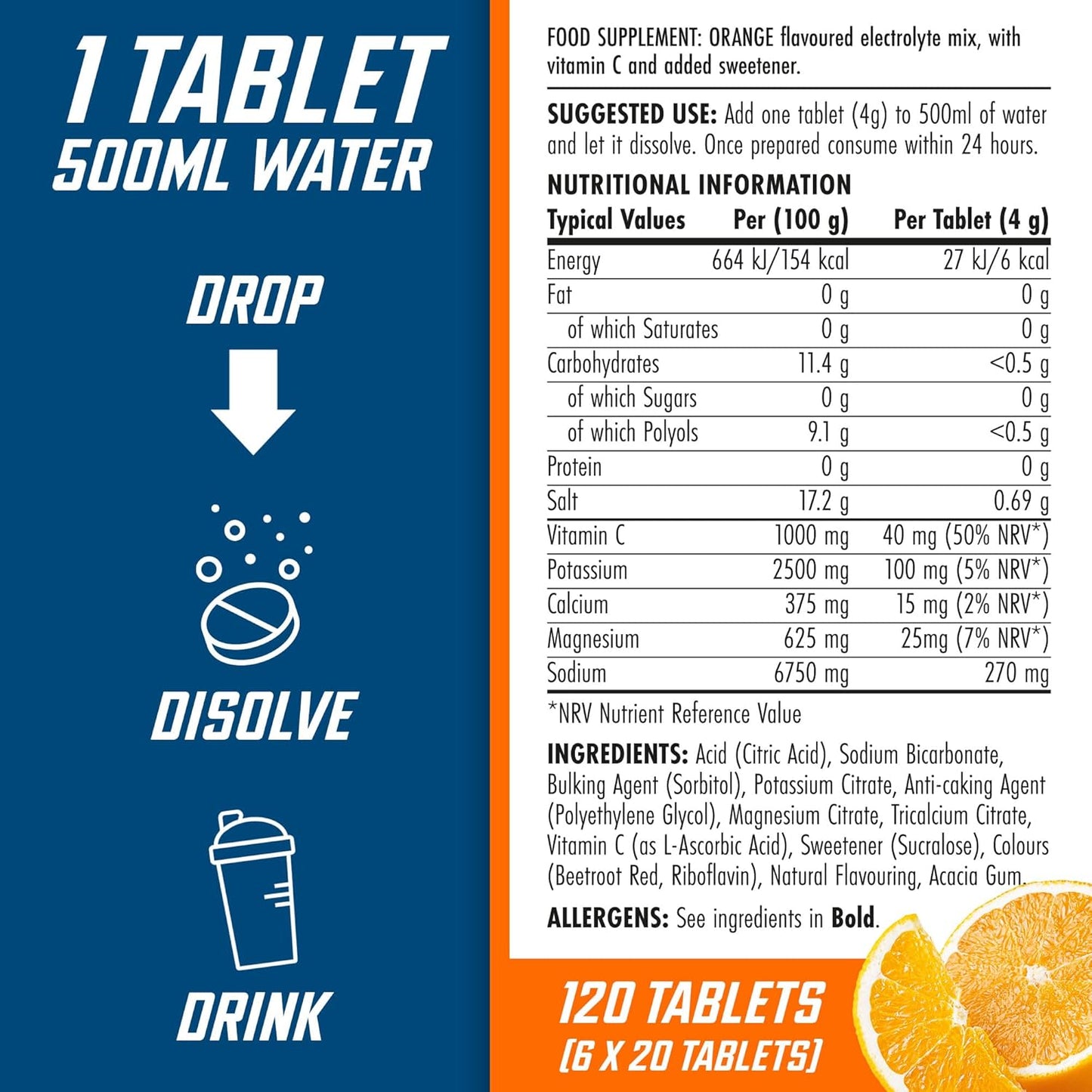 Applied Nutrition Endurance Hydration Electrolytes Tablets| Single Tube