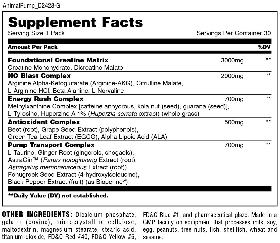 Universal Nutrition Animal Pump Pill Packs