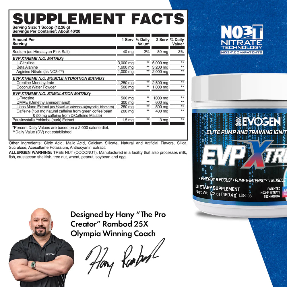 EVOGEN EVP Xtreme N.O. Pre-Workout | 40/20 Servings