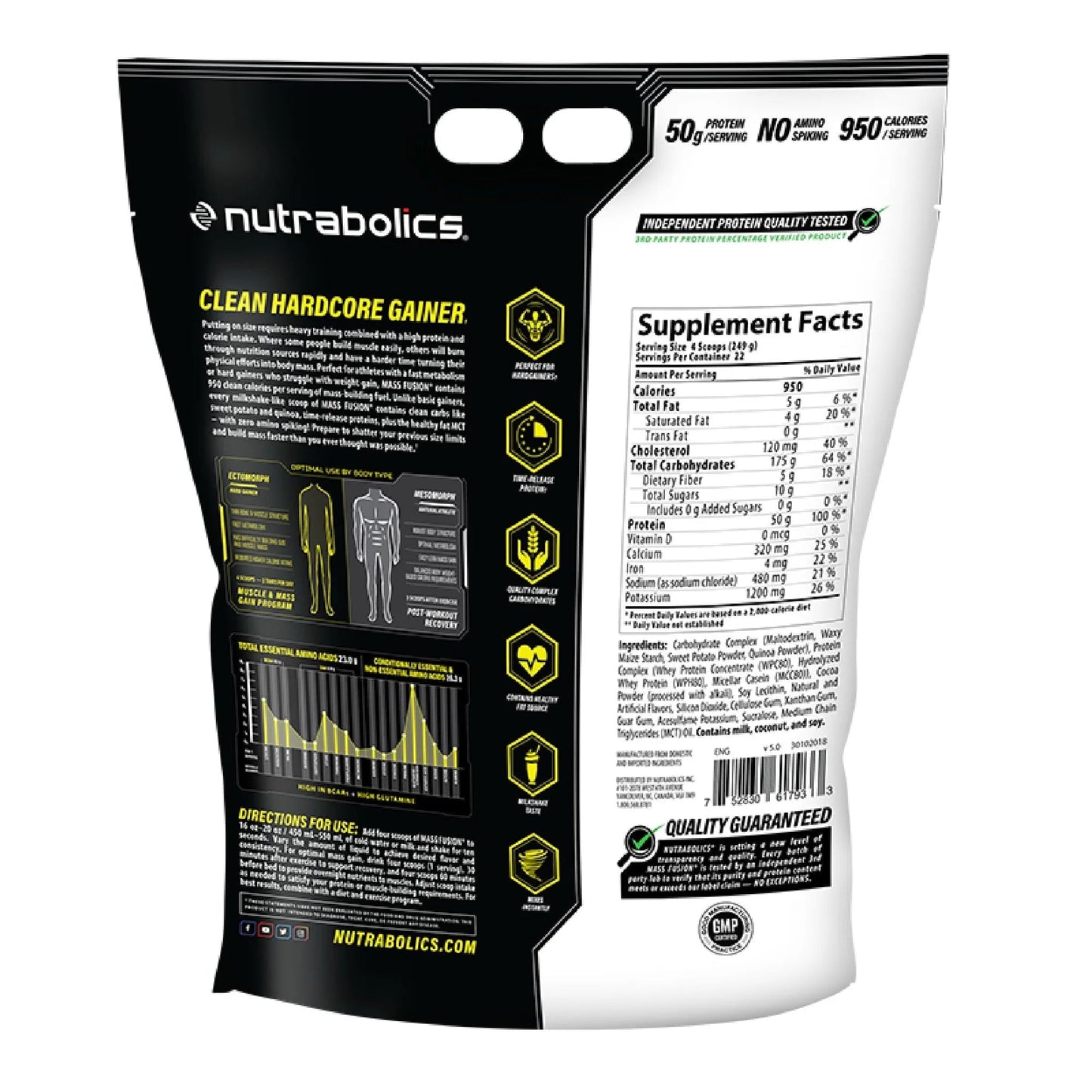 Nutrabolics Mass Fusion Gainer-22Serv.-5.44KG