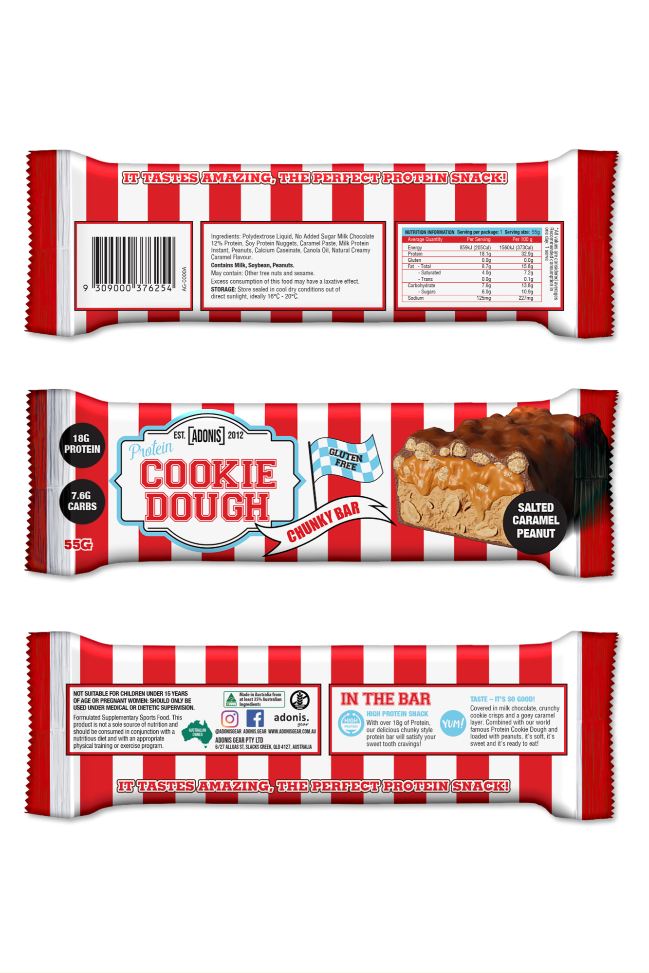 ADONIS.Gears CHUNKY BAR Saltes Caramel Peanut (60g)