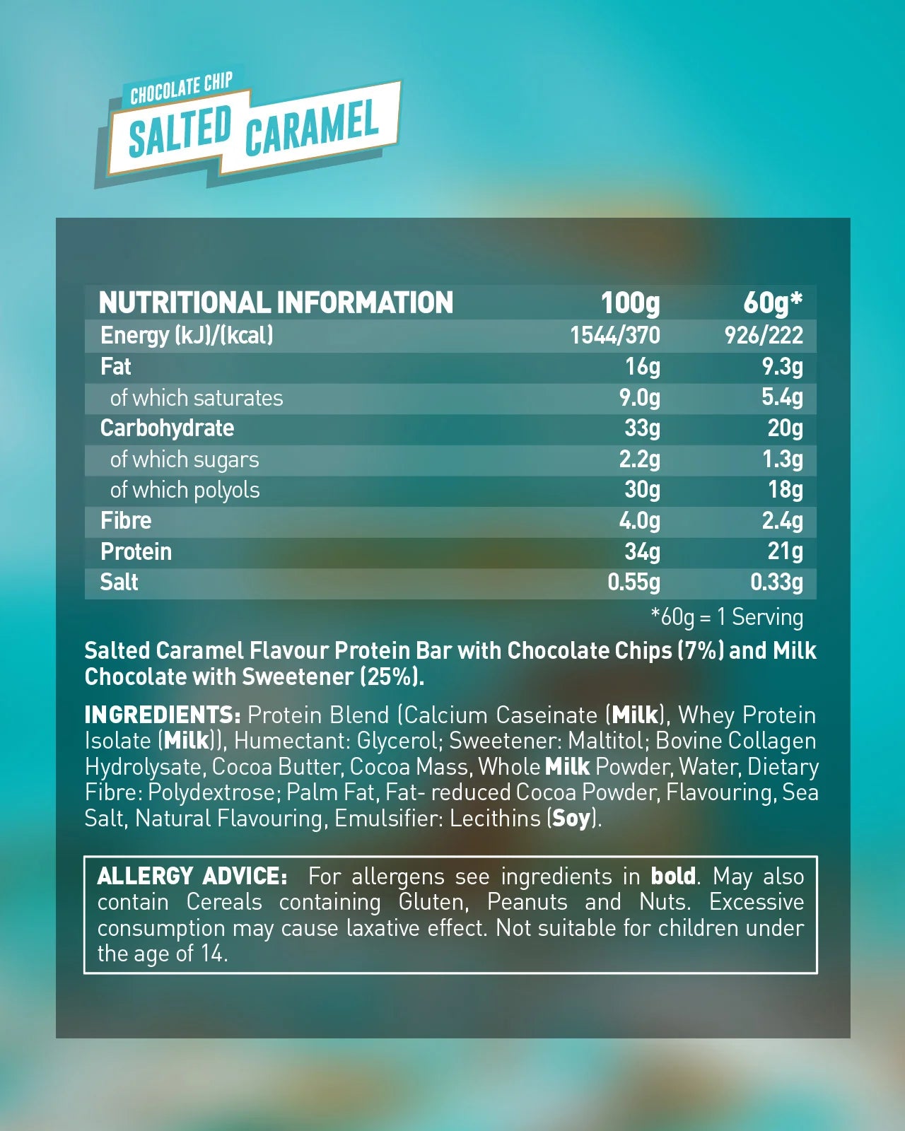 Grenade Chocolate Chip Salted Caramel Protein Bar | 60g
