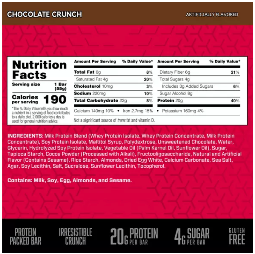 BSN Chocolate Crunch Crispy Protein Bar (60g)