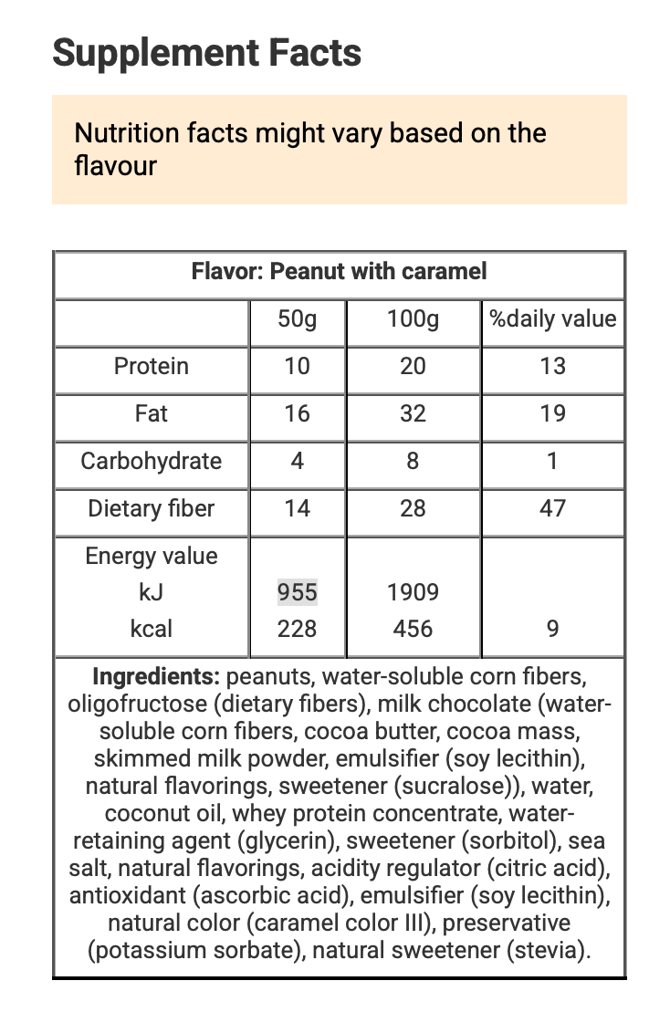 SnaQ FabriQ Pistachio With Caramel Protein Bar | 50g