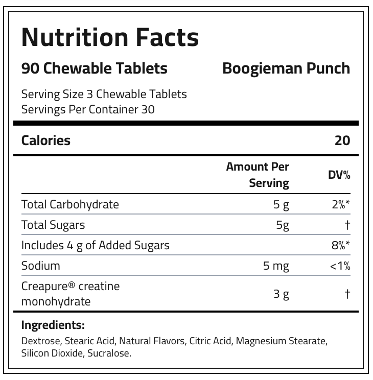 Muscletech Creatine Chews | 90 Chewable Tablets