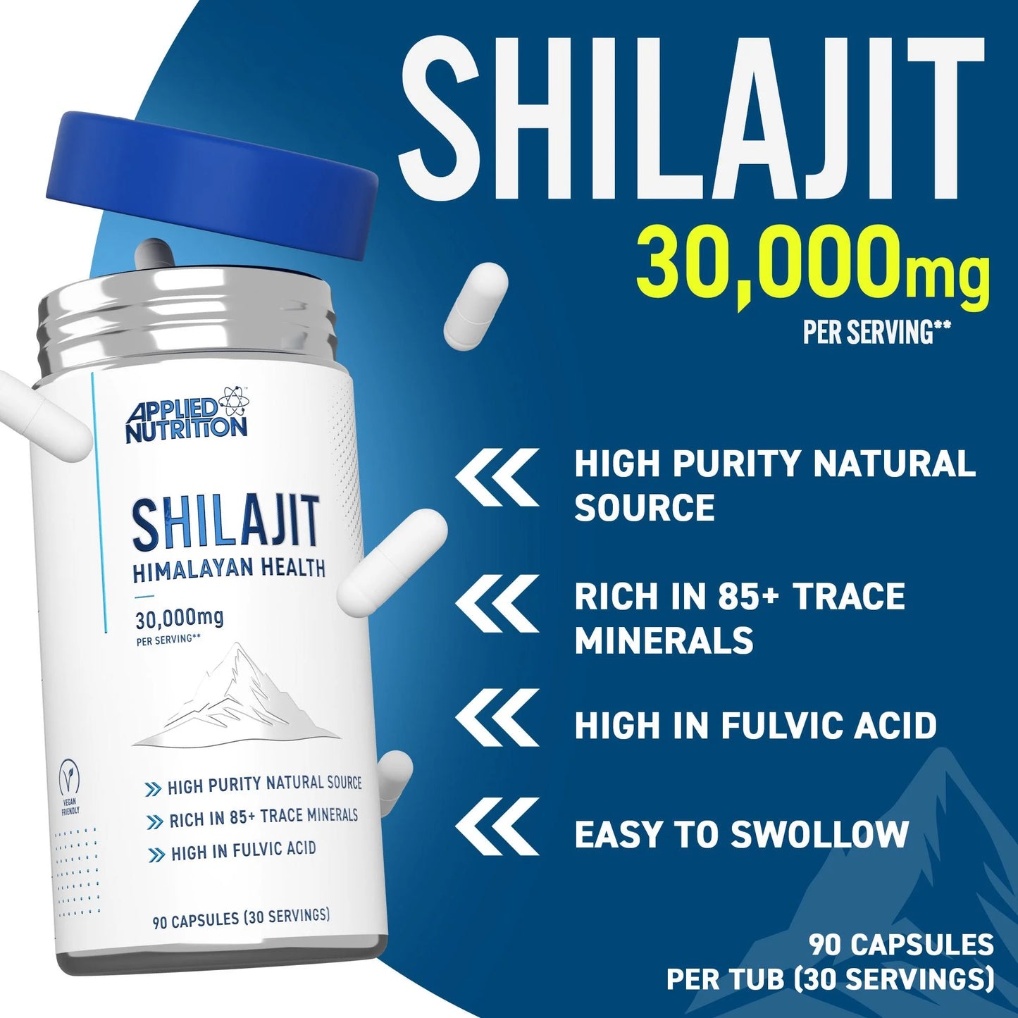Applied Nutrition Pure Shilajit Capsules (90 Capsules)