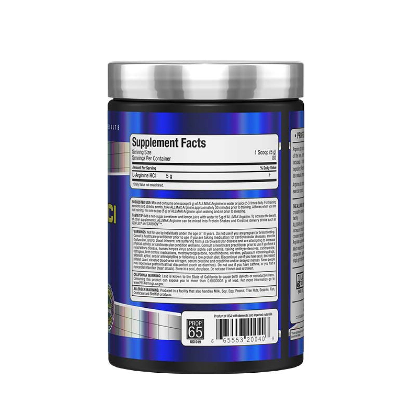 ALLMAX Arginine HCL 400g (80 Servings)