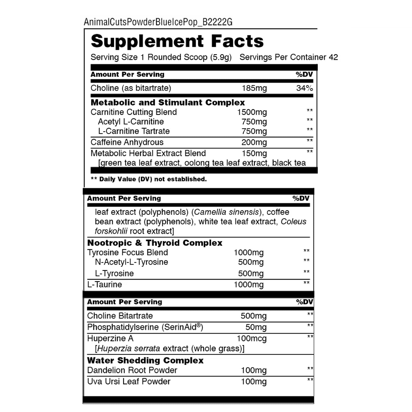 Universal Nutrition Animal Cuts Powder Advanced