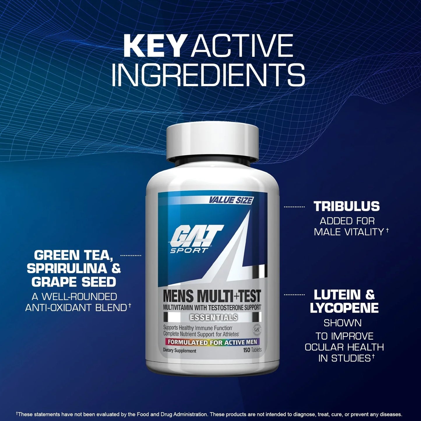 GAT Sport Mens Multi+Test Vitamin 150 Tablets