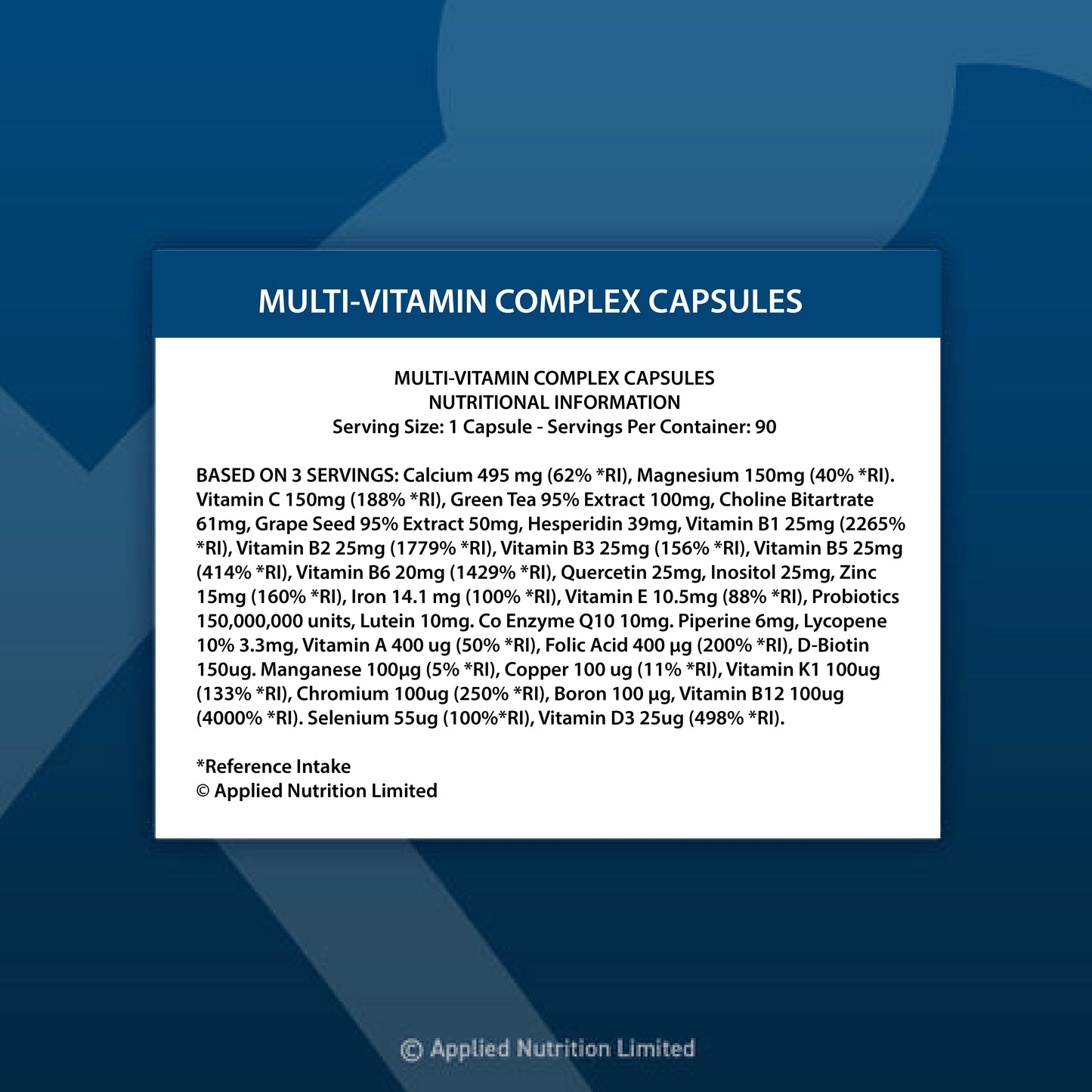 Applied Nutrition Multi-vitamin Complex 90 Capsules