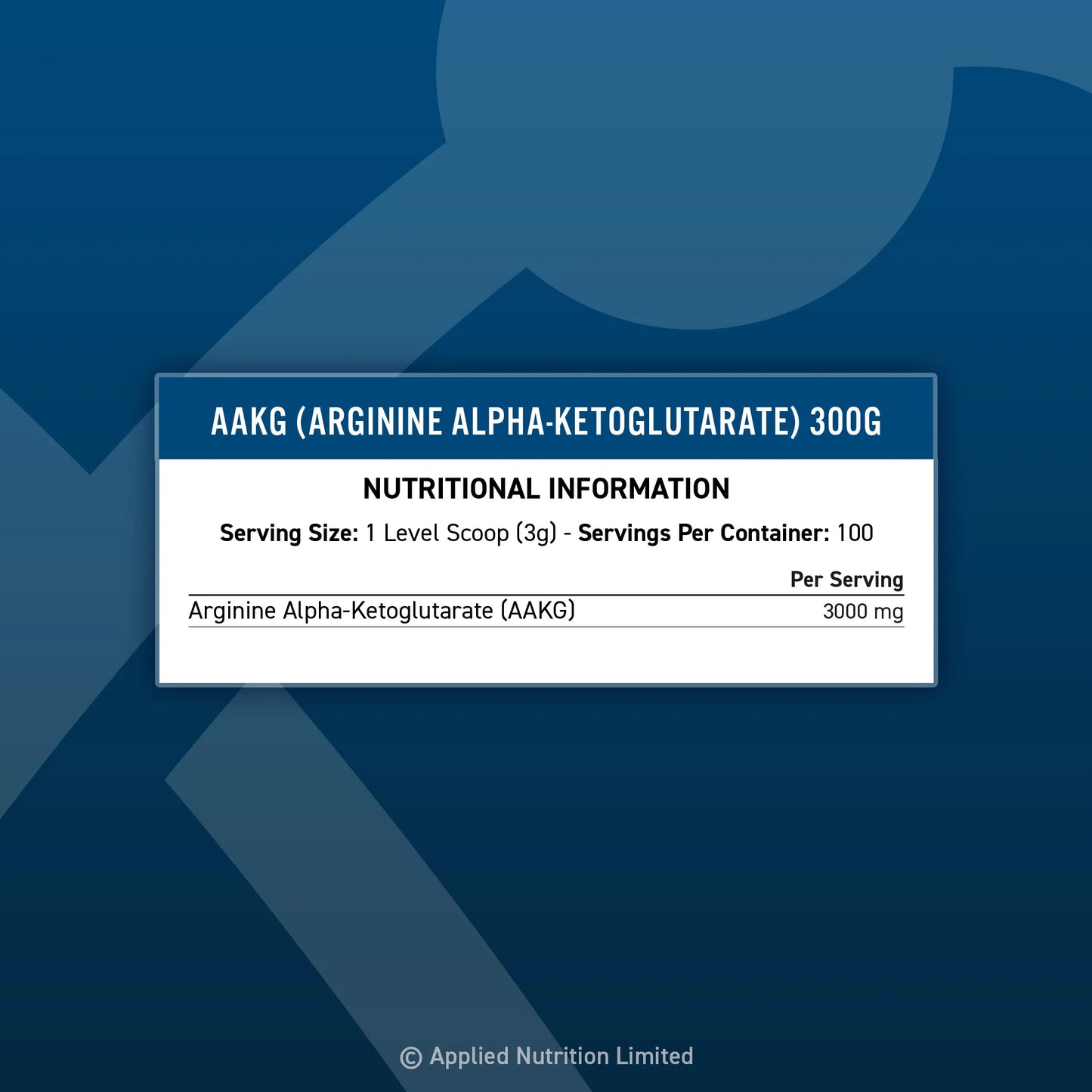 Applied Nutrition AAKG Arginine Alpha Ketoglutarate 300g
