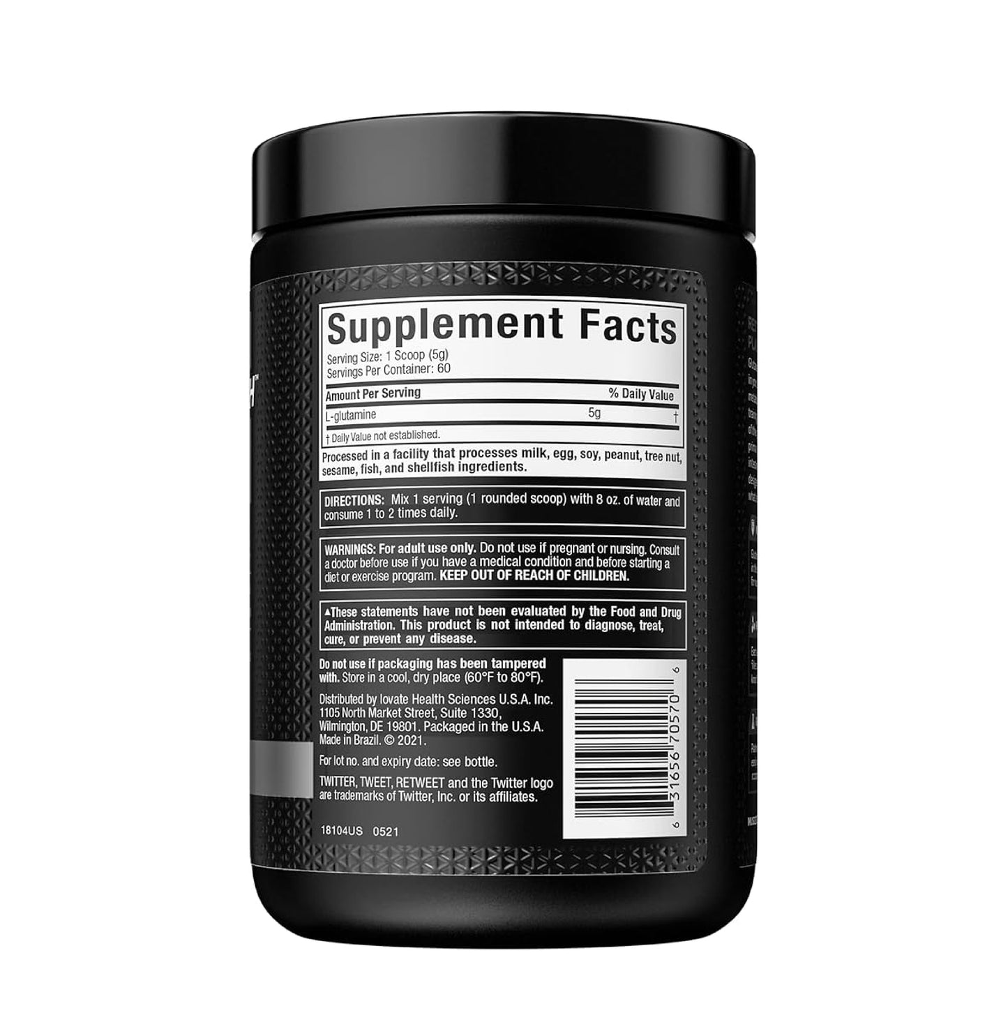 MuscleTech Platinum 100% Glutamine 300g (60 Servings)