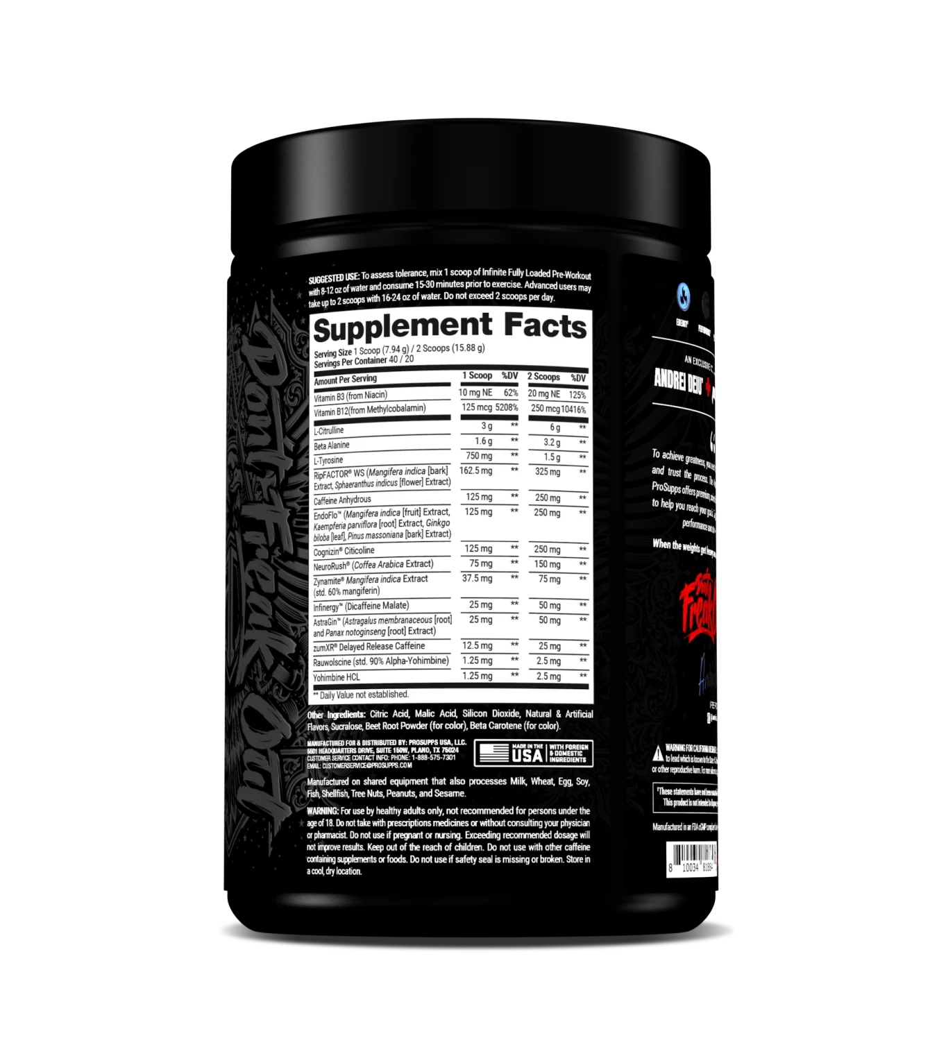 Pro Supps Pro Series Infinite Fully Loaded Pre-Workout | 40/20 Servings