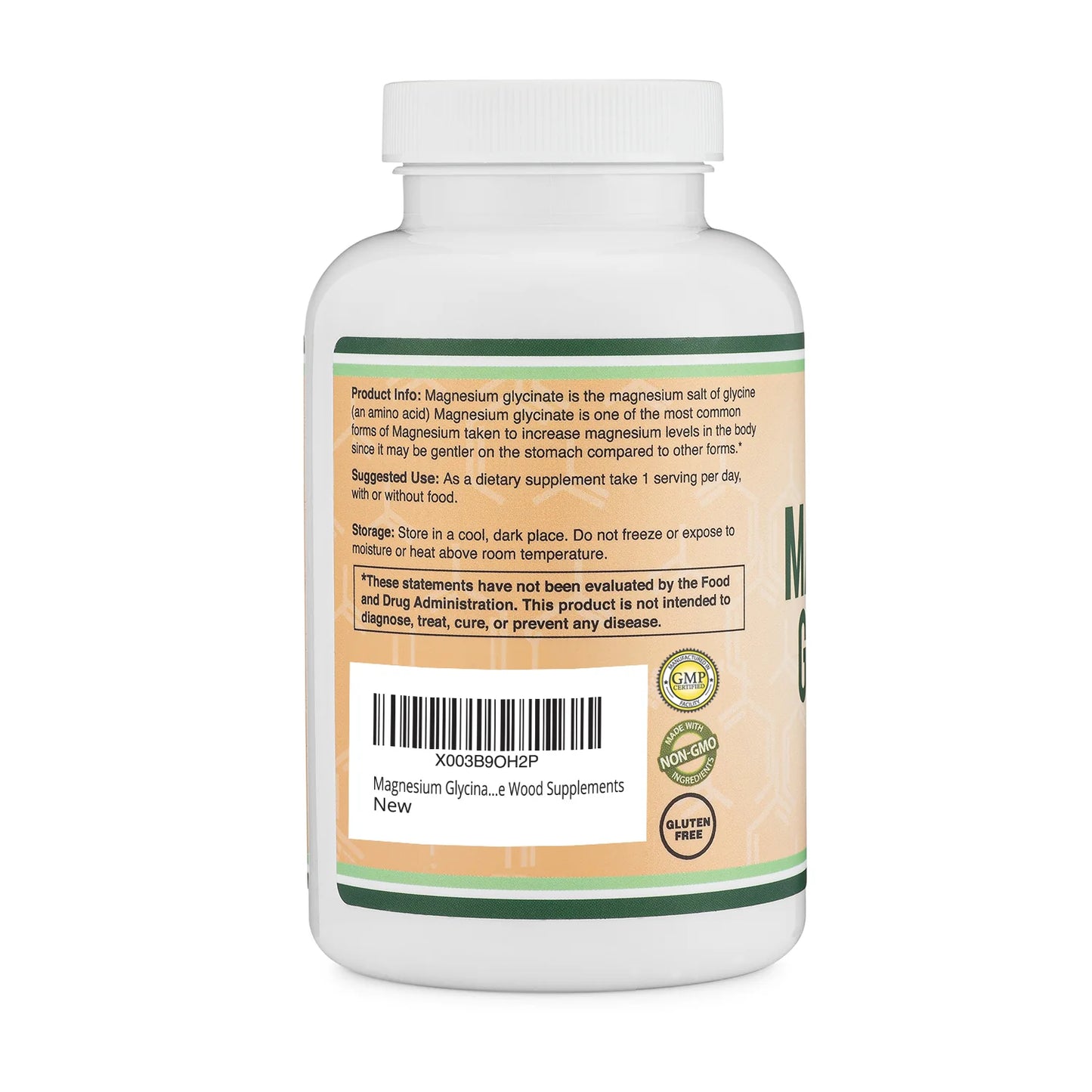 Double Wood Magnesium Glycinate 400mg (180 Capsules)