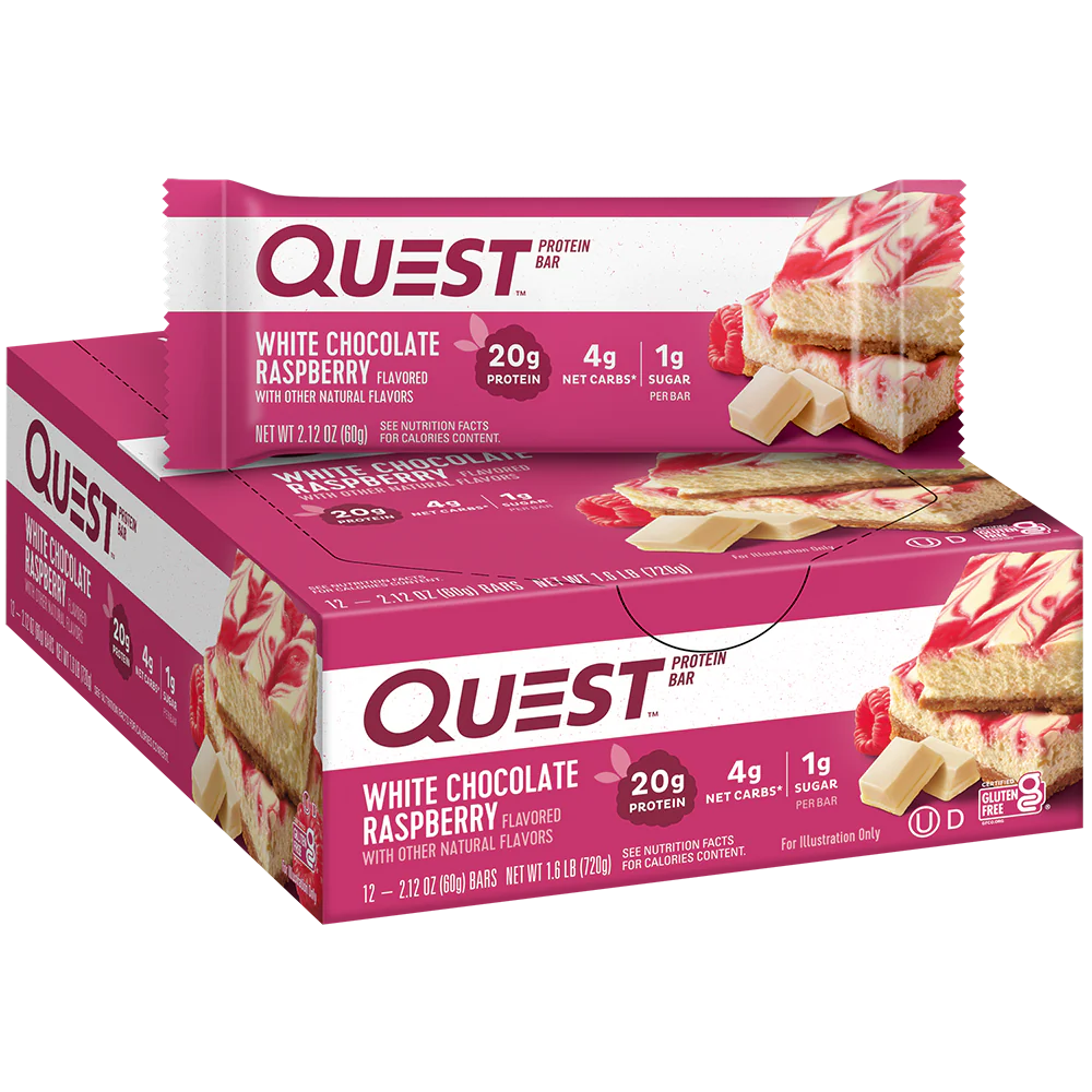 QUEST WHITE CHOCOLATE RASPBERRY PROTEIN BAR (60g)
