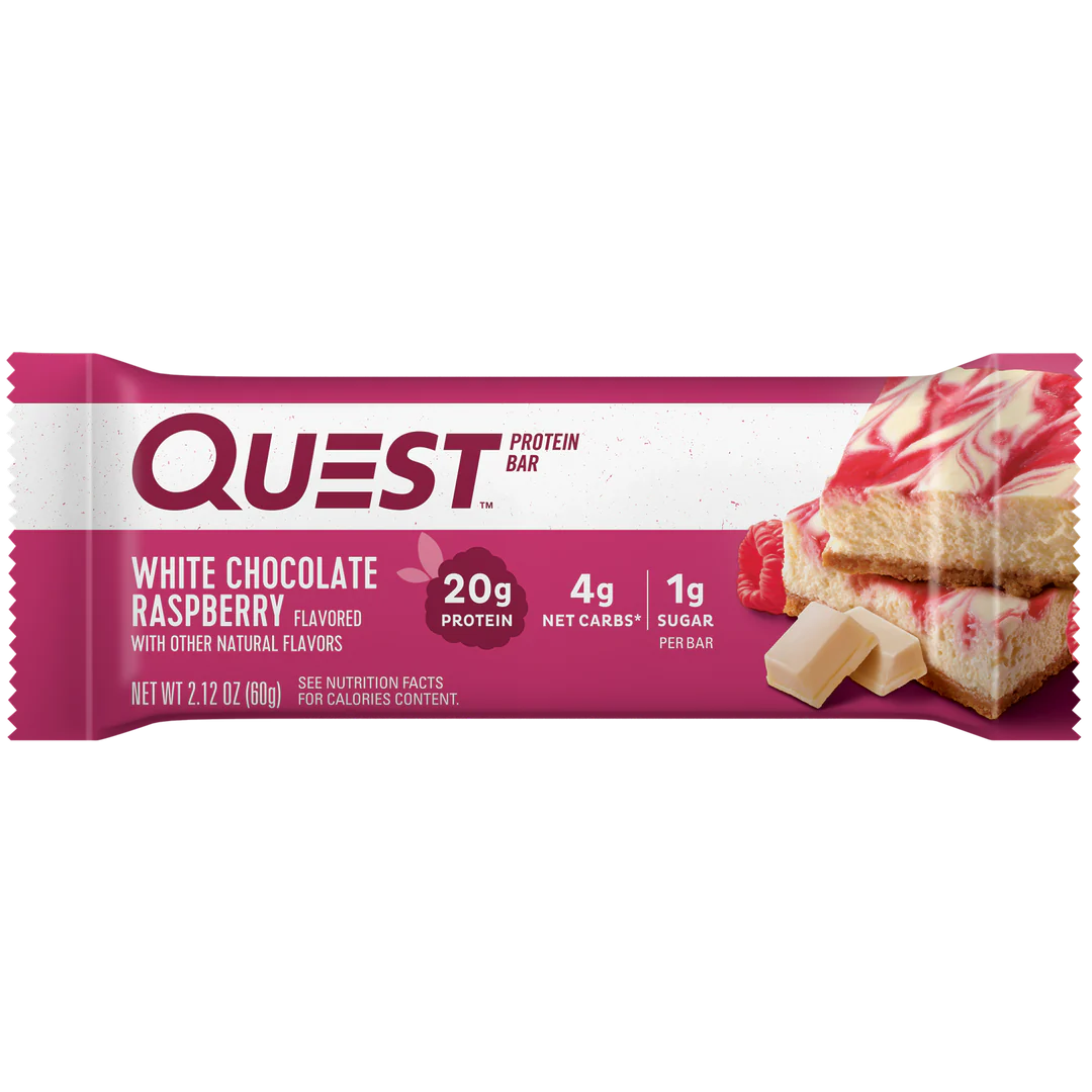 QUEST WHITE CHOCOLATE RASPBERRY PROTEIN BAR (60g)