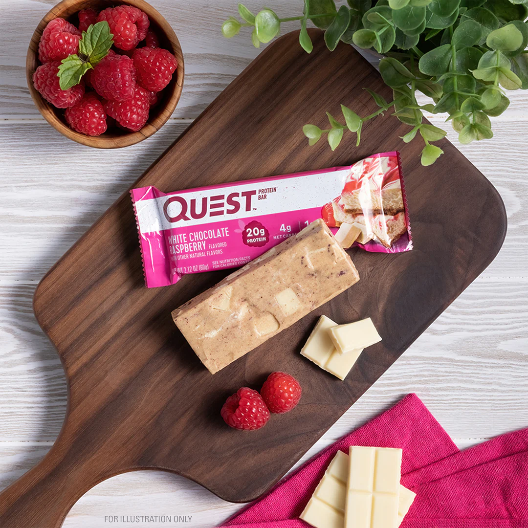 QUEST WHITE CHOCOLATE RASPBERRY PROTEIN BAR (60g)