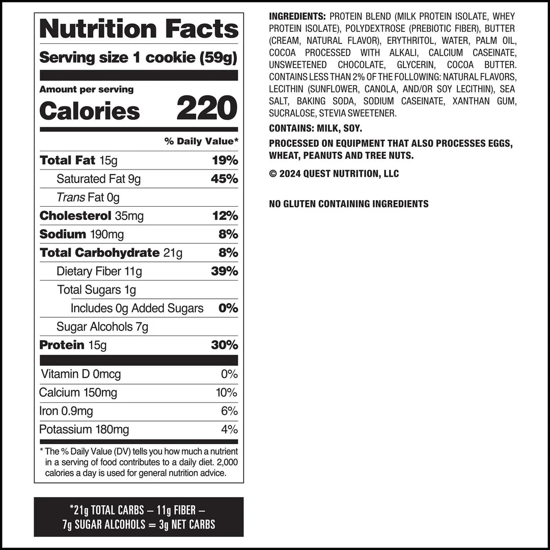 QUEST Double Chocolate Chip Cookie (60g)