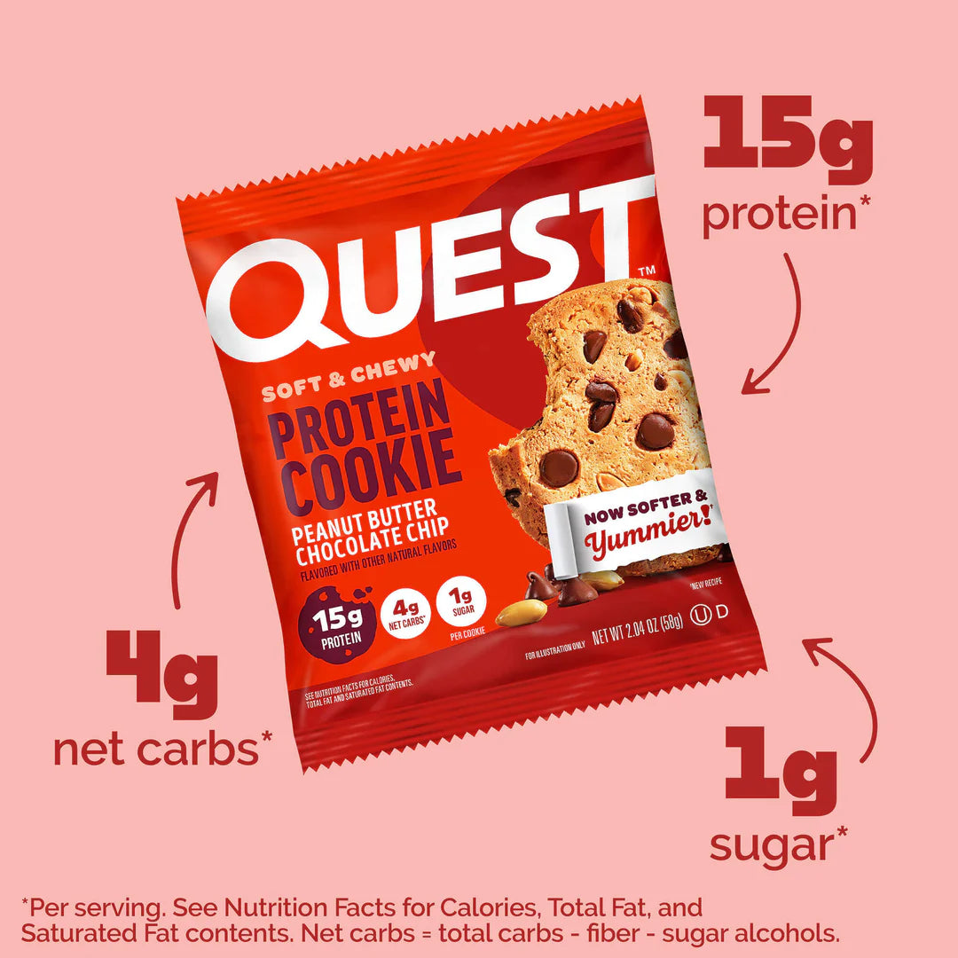 QUEST PEANUT BUTTER CHOCOLATE CHIP PROTEIN COOKIE (60g)