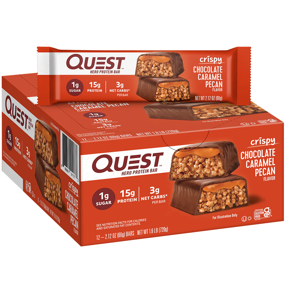 QUEST Chocolate Caramel Pecan Crispy Hero Bar 60g
