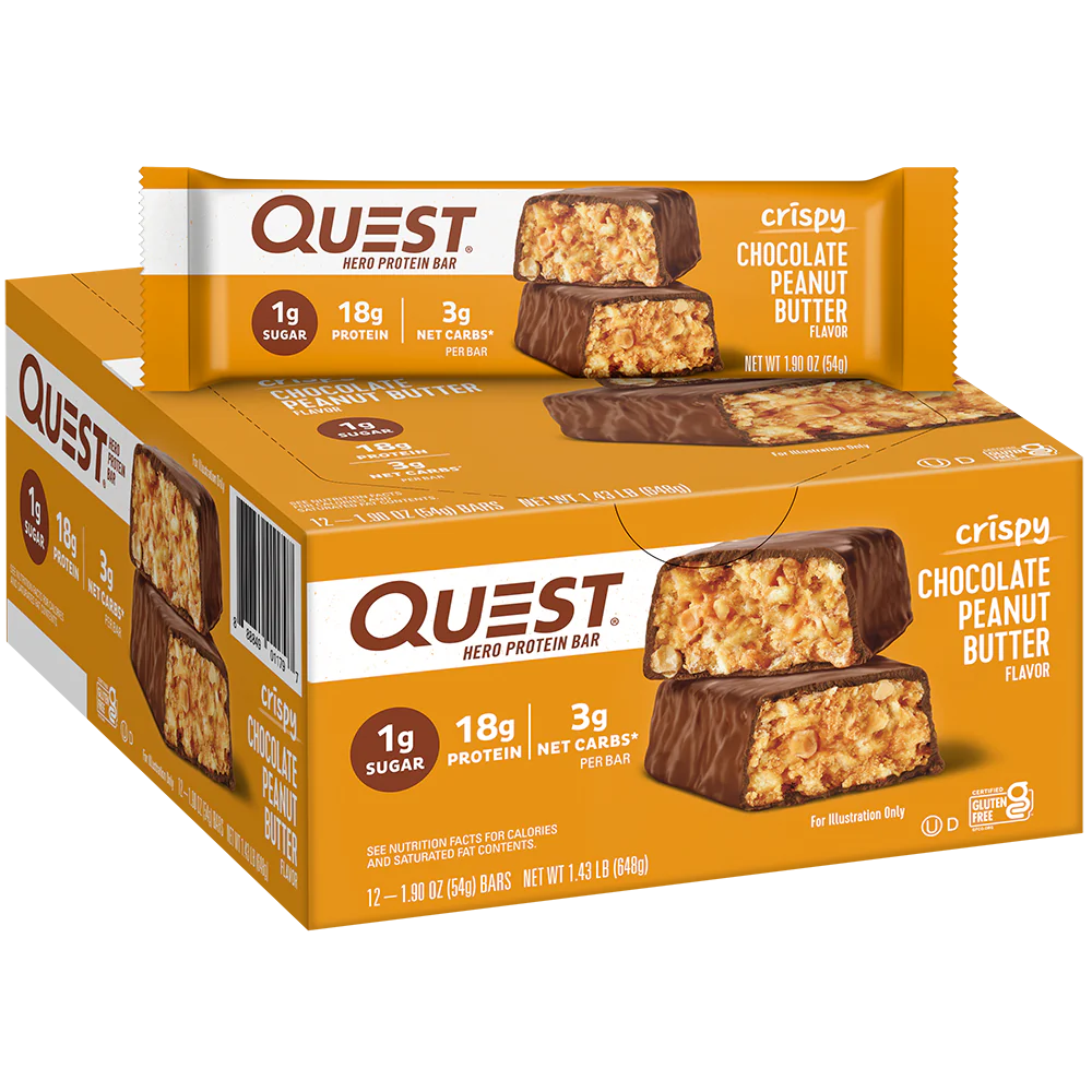 QUEST CHOCOLATE PEANUT BUTTER CRISPY HERO PROTEIN BAR (60g)