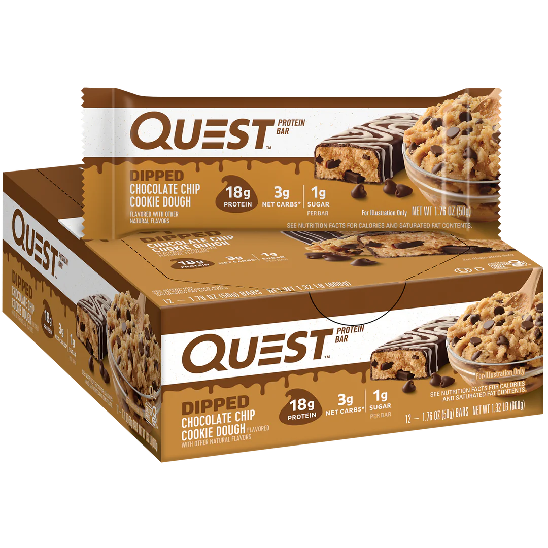 QUEST Dipped Chocolate Chip Cookie Dough Protein Bar (50g)
