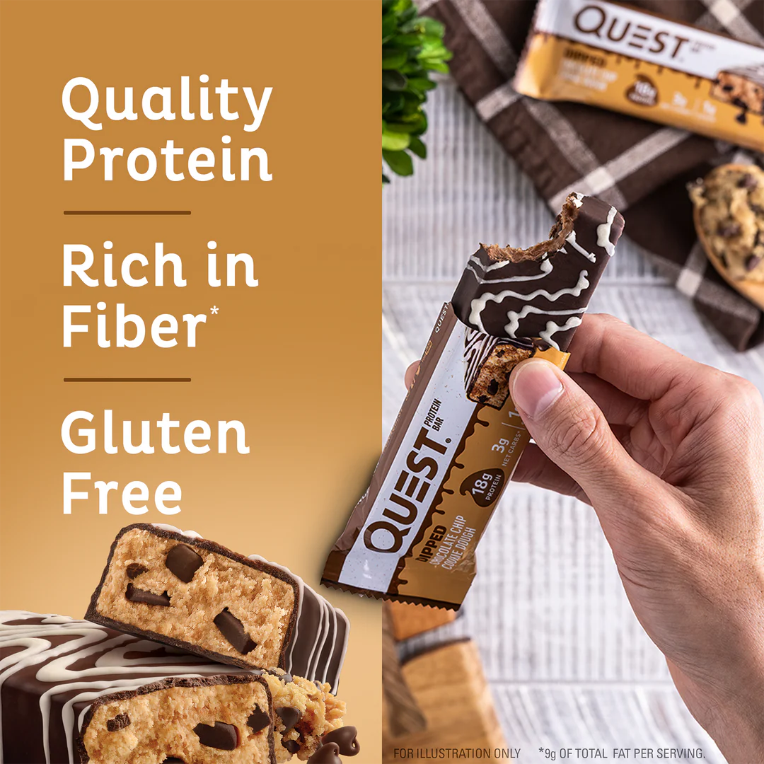 QUEST Dipped Chocolate Chip Cookie Dough Protein Bar (50g)
