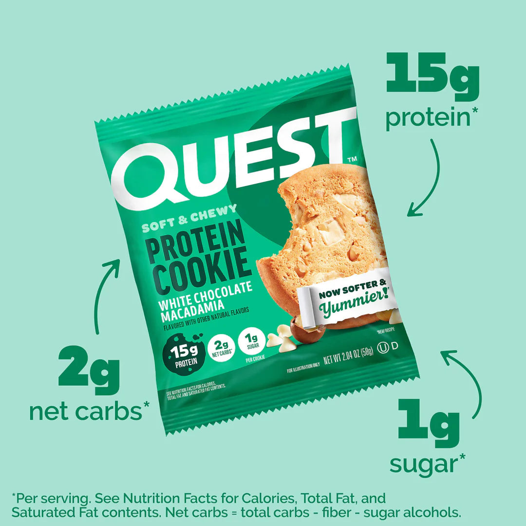 QUEST WHITE CHOCOLATE MACADAMIA PROTEIN COOKIE (58g)