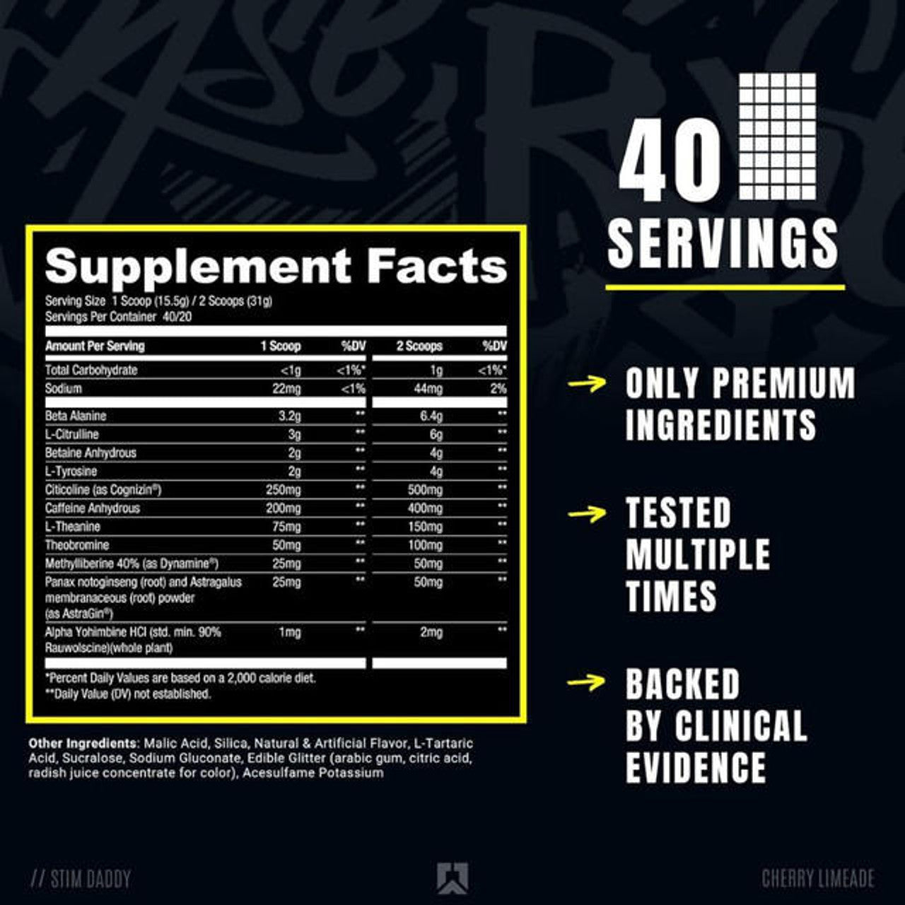 Ryse Stim Daddy Pre-Workout 40 Servings
