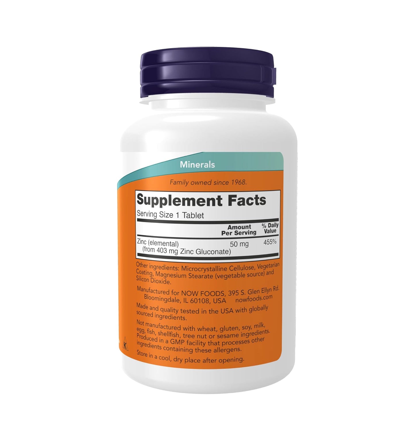 Now Foods Zinc 50mg (250 Capsules)