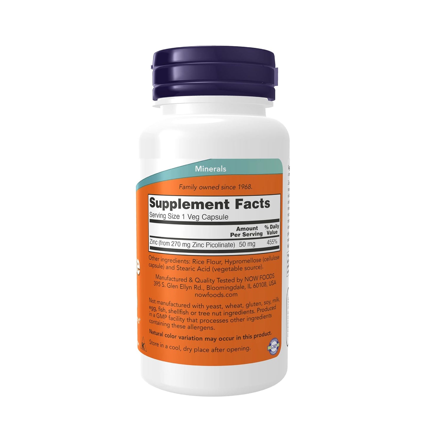 Now Foods Zinc Picolinate 50mg Immune & Health Support